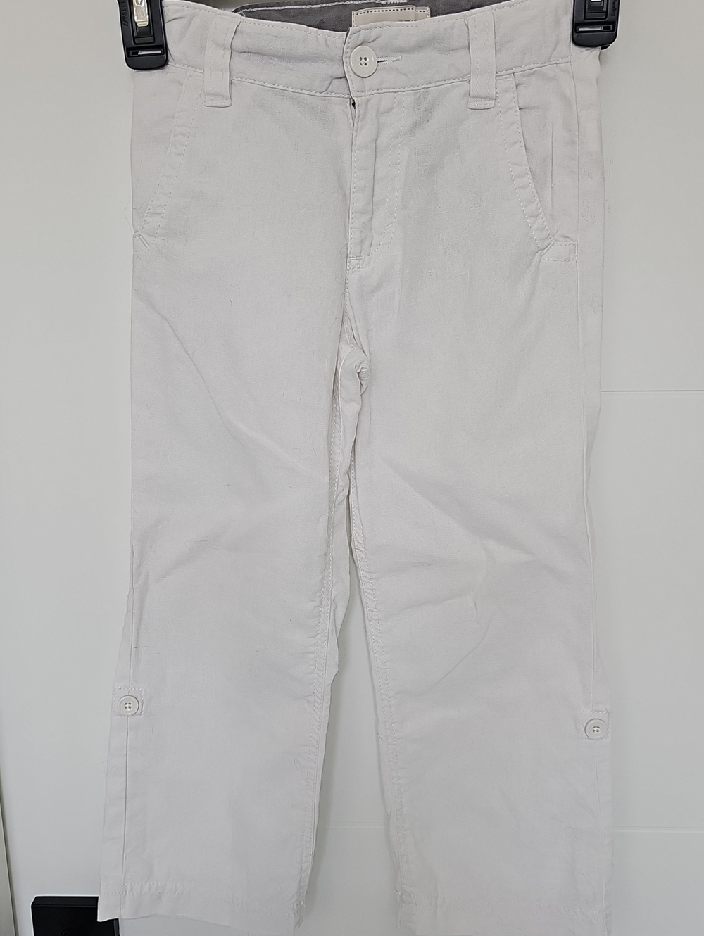 Old Navy White Linen Blend Convertable Leg Pants Boys Sz 5T